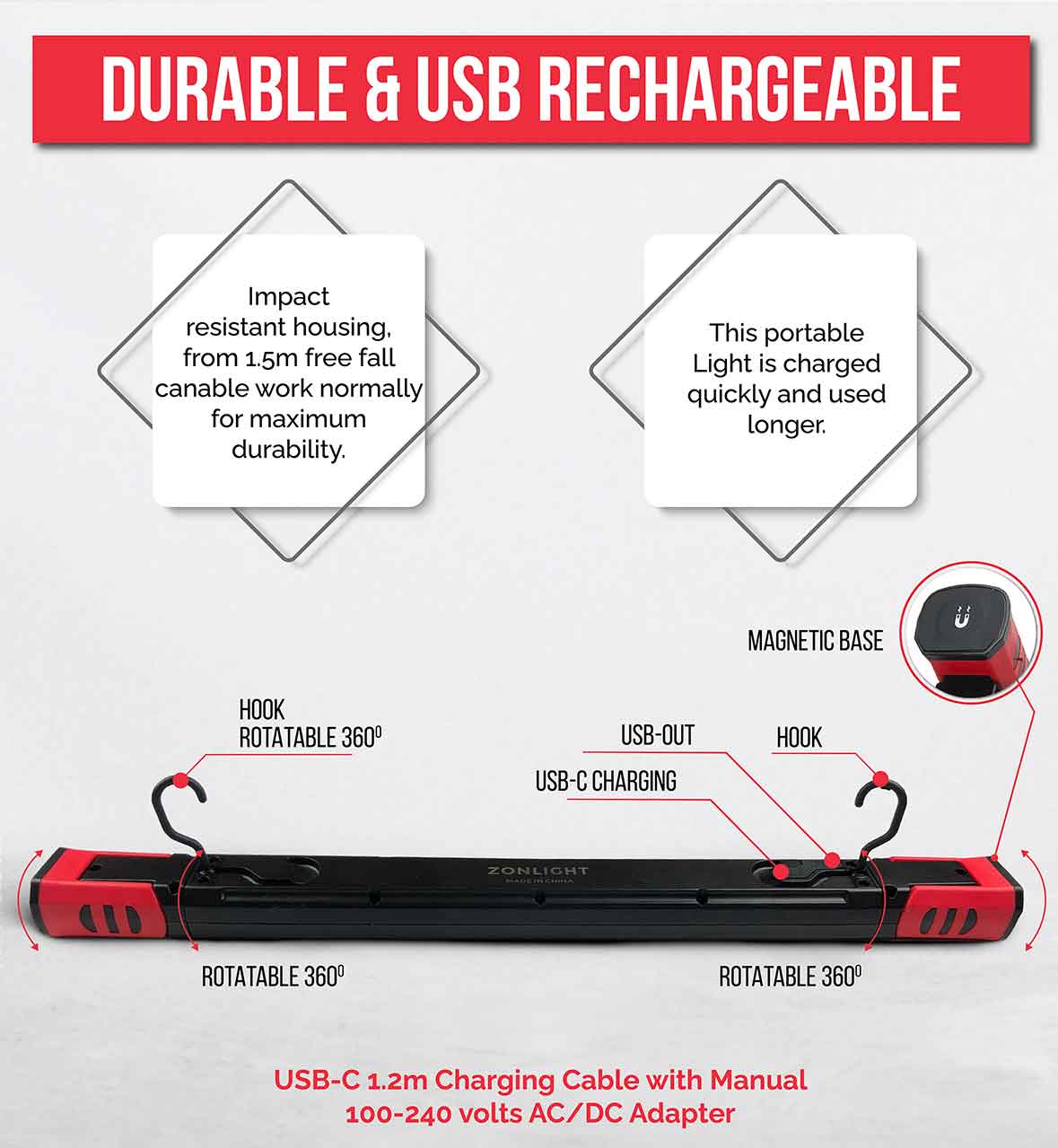 Smart LED, camping light led, work light led rechargeable, led light rechargeable usb, zonlight, zonlite, emergency led light, rechargeable LED light, multipurpose led light, high lumens led light